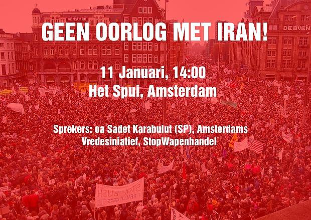 No war on Iran, 11 January Amsterdam